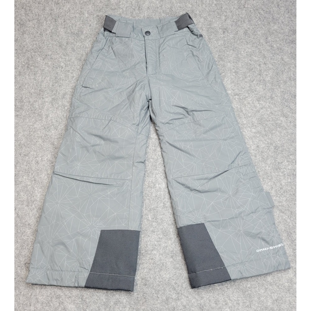 Columbia Snow Pants Youth 4/5 Gray Geometric Insulated Adjustable‎ Waistband Ski